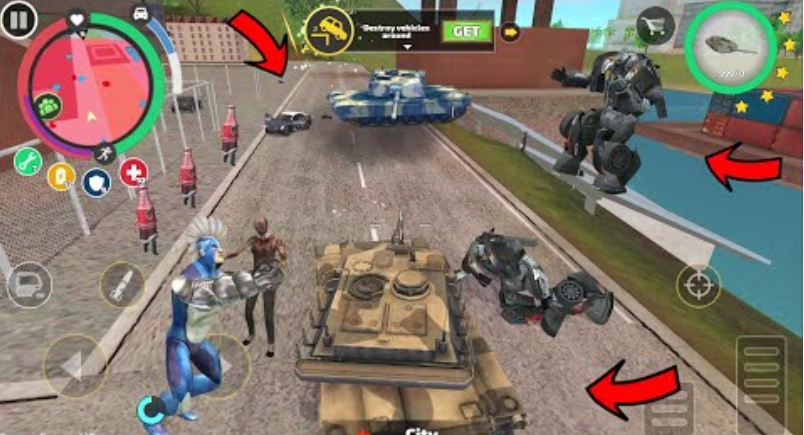 Rope Hero Beat Police & Army
